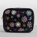 Shiny Winter Snowflake Abstract Christmas Cold Crystal December Mini Toiletries Bag (One Side)