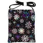 Shiny Winter Snowflake Abstract Christmas Cold Crystal December Shoulder Sling Bag