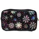 Shiny Winter Snowflake Abstract Christmas Cold Crystal December Toiletries Bag (Two Sides)