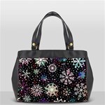 Shiny Winter Snowflake Abstract Christmas Cold Crystal December Oversize Office Handbag