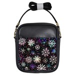 Shiny Winter Snowflake Abstract Christmas Cold Crystal December Girls Sling Bag