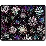 Shiny Winter Snowflake Abstract Christmas Cold Crystal December Fleece Blanket (Medium)