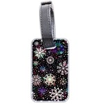 Shiny Winter Snowflake Abstract Christmas Cold Crystal December Luggage Tag (two sides)