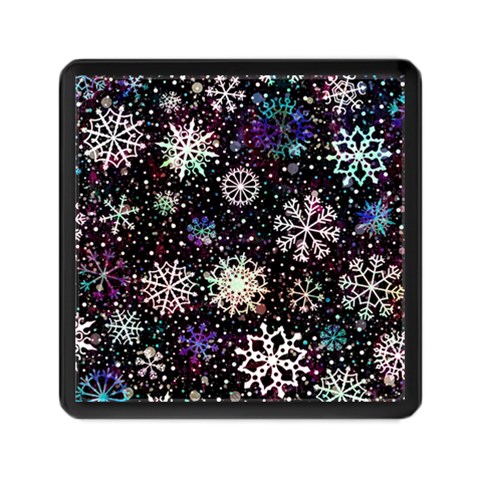 Shiny Winter Snowflake Abstract Christmas Cold Crystal December Memory Card Reader (Square) from ArtsNow.com Front