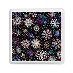 Shiny Winter Snowflake Abstract Christmas Cold Crystal December Memory Card Reader (Square)