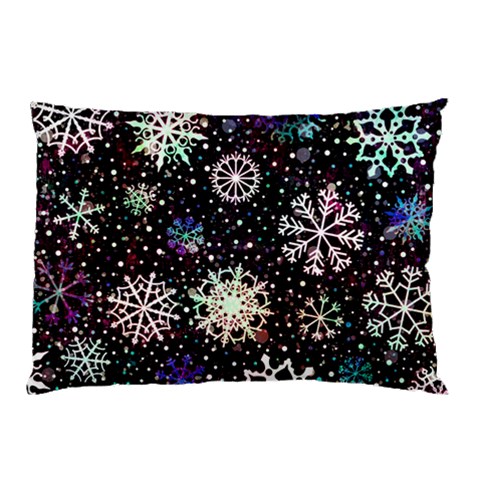 Shiny Winter Snowflake Abstract Christmas Cold Crystal December Pillow Case (Two Sides) from ArtsNow.com Front