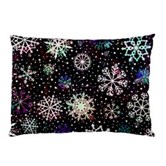 Shiny Winter Snowflake Abstract Christmas Cold Crystal December Pillow Case (Two Sides) from ArtsNow.com Back