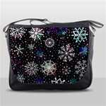 Shiny Winter Snowflake Abstract Christmas Cold Crystal December Messenger Bag