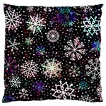 Shiny Winter Snowflake Abstract Christmas Cold Crystal December Large Cushion Case (Two Sides)