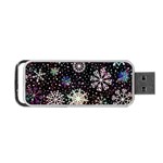 Shiny Winter Snowflake Abstract Christmas Cold Crystal December Portable USB Flash (One Side)