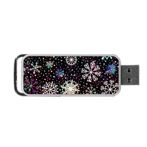 Shiny Winter Snowflake Abstract Christmas Cold Crystal December Portable USB Flash (Two Sides) from ArtsNow.com Back