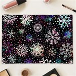 Shiny Winter Snowflake Abstract Christmas Cold Crystal December Cosmetic Bag (XXL)