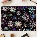 Shiny Winter Snowflake Abstract Christmas Cold Crystal December Cosmetic Bag (XXXL)