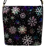 Shiny Winter Snowflake Abstract Christmas Cold Crystal December Flap Closure Messenger Bag (S)