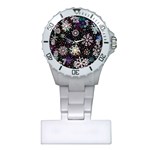 Shiny Winter Snowflake Abstract Christmas Cold Crystal December Plastic Nurses Watch