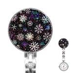 Shiny Winter Snowflake Abstract Christmas Cold Crystal December Stainless Steel Nurses Watch