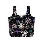 Shiny Winter Snowflake Abstract Christmas Cold Crystal December Full Print Recycle Bag (S)