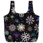 Shiny Winter Snowflake Abstract Christmas Cold Crystal December Full Print Recycle Bag (XL)