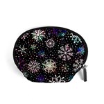 Shiny Winter Snowflake Abstract Christmas Cold Crystal December Accessory Pouch (Small)