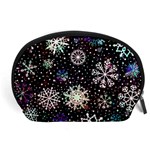 Shiny Winter Snowflake Abstract Christmas Cold Crystal December Accessory Pouch (Large)