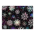 Shiny Winter Snowflake Abstract Christmas Cold Crystal December Two Sides Premium Plush Fleece Blanket (Mini)