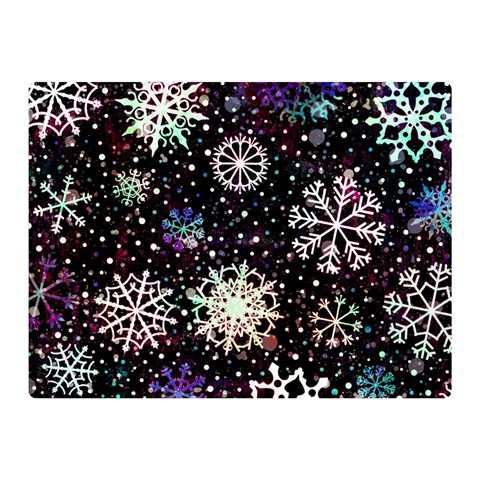 Shiny Winter Snowflake Abstract Christmas Cold Crystal December Two Sides Premium Plush Fleece Blanket (Mini) from ArtsNow.com 35 x27  Blanket Back