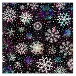 Shiny Winter Snowflake Abstract Christmas Cold Crystal December Square Satin Scarf (36  x 36 )