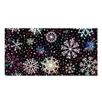 Shiny Winter Snowflake Abstract Christmas Cold Crystal December Satin Shawl 45  x 80 