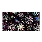 Shiny Winter Snowflake Abstract Christmas Cold Crystal December Satin Wrap 35  x 70 