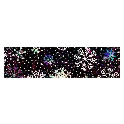 Shiny Winter Snowflake Abstract Christmas Cold Crystal December Oblong Satin Scarf (16  x 60 ) from ArtsNow.com Front