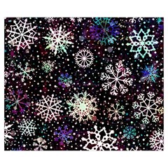 Shiny Winter Snowflake Abstract Christmas Cold Crystal December Zipper Medium Tote Bag from ArtsNow.com Back