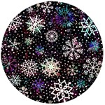 Shiny Winter Snowflake Abstract Christmas Cold Crystal December Wooden Bottle Opener (Round)