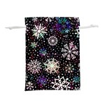 Shiny Winter Snowflake Abstract Christmas Cold Crystal December Lightweight Drawstring Pouch (M)