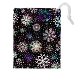 Shiny Winter Snowflake Abstract Christmas Cold Crystal December Drawstring Pouch (4XL)