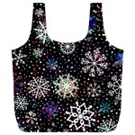 Shiny Winter Snowflake Abstract Christmas Cold Crystal December Full Print Recycle Bag (XXL)