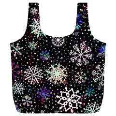 Shiny Winter Snowflake Abstract Christmas Cold Crystal December Full Print Recycle Bag (XXXL) from ArtsNow.com Front