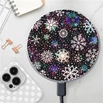 Shiny Winter Snowflake Abstract Christmas Cold Crystal December Wireless Fast Charger(White)