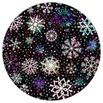 Shiny Winter Snowflake Abstract Christmas Cold Crystal December Round Trivet