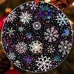 Shiny Winter Snowflake Abstract Christmas Cold Crystal December UV Print Acrylic Ornament Round