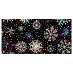 Shiny Winter Snowflake Abstract Christmas Cold Crystal December Banner and Sign 4  x 2 