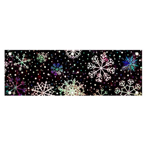 Shiny Winter Snowflake Abstract Christmas Cold Crystal December Banner and Sign 6  x 2  from ArtsNow.com Front