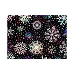 Shiny Winter Snowflake Abstract Christmas Cold Crystal December Premium Plush Fleece Blanket (Mini)