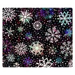 Shiny Winter Snowflake Abstract Christmas Cold Crystal December Premium Plush Fleece Blanket (Small)