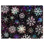 Shiny Winter Snowflake Abstract Christmas Cold Crystal December Premium Plush Fleece Blanket (Medium)