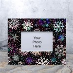 Shiny Winter Snowflake Abstract Christmas Cold Crystal December White Tabletop Photo Frame 4 x6 