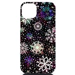 Shiny Winter Snowflake Abstract Christmas Cold Crystal December iPhone 14 Plus Black UV Print Case