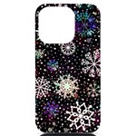 Shiny Winter Snowflake Abstract Christmas Cold Crystal December iPhone 14 Pro Black UV Print Case