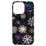 Shiny Winter Snowflake Abstract Christmas Cold Crystal December iPhone 14 Pro Max Black UV Print Case