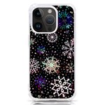 Shiny Winter Snowflake Abstract Christmas Cold Crystal December iPhone 14 Pro TPU UV Print Case