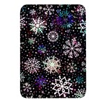 Shiny Winter Snowflake Abstract Christmas Cold Crystal December Rectangular Glass Fridge Magnet (4 pack)